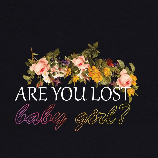 365 days - Are you lost baby girl (spring flowers and rainbow outline) | Michele by Vane22april